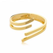 Bracelete Feminino Duplo Contemporâneo - Banhado em Ouro 18k Bracelete Feminino Duplo Contemporâneo - Banhado em Ouro 18k
