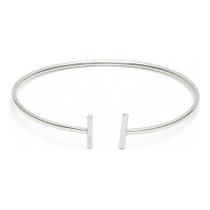 Bracelete Feminino Fio Quadrado Aberto 1,5mm Prata 925