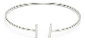 Bracelete Feminino Fio Quadrado Aberto 1,5mm Prata 925