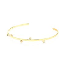 Bracelete feminino folheado a ouro 18k 5 pontos de luz lia