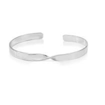 Bracelete feminino folheado em ródio branco torcida caly