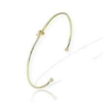 Bracelete Feminino Nó Folheado Ouro Dourado Delicado