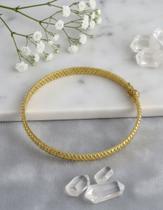 Bracelete Feminino Ouro 18k 750 Tranças 5 Mm Maciço 17 Cm Am Amarelo 17 Cm