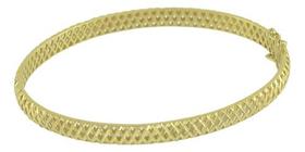 Bracelete Feminino Ouro 18k 750 Tranças 5 Mm Maciço 17 Cm