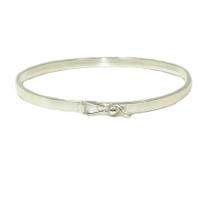 Bracelete Feminino Prata 925 Oval Fio Quadrado