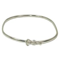 Bracelete Feminino Prata 925 Oval Fio Redondo 2 mm