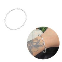 Bracelete Feminino Torcido Prata Legítima 925 5mm Pulseira Bracelete Feminino Torcido Prata Legítima 925 5mm Pulseira