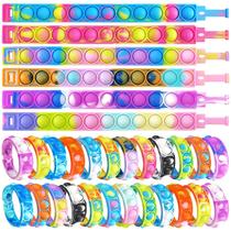 Bracelete Fidget Push Pop Bubble - 30 Peças Multicoloridas - Brinquedo ZNNCO