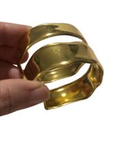 Bracelete Fio Duplo Dourado Ondulado Boho