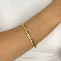 Bracelete Fio Duplo Torcido Banhado em Ouro 18k