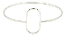 Bracelete Fio Quadrado 1 Detalhe Oval Prata 925 Italiana
