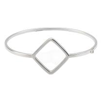 Bracelete Fio Quadrado Detalhe Losango 1.5 Mm Prata 925