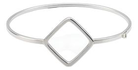Bracelete Fio Quadrado Detalhe Losango 1.5 Mm Prata 925