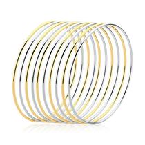 Bracelete Fio Redondo Banhado a Ouro e Ródio