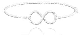 Bracelete Fio Torcido Detalhe Infinito De Prata 925 Italiana