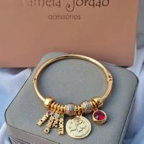 Bracelete Florescer Vermelho Dourado