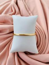 Bracelete folheado a ouro e a prata modelo liso redondo