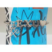 Bracelete Folheado Prateado Exu Umbanda Candomblé