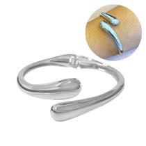 Bracelete Gota Duplo Liso Prateado Pulseira Moda Minimalista