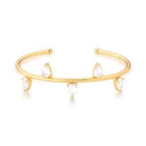 Bracelete gotas cristais banhado a ouro