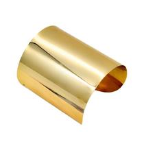 Bracelete Grosso Largo Dourado Liso Antebraço Grande Aberto-Pulseira Feminina Rígida Polido Cuff Minimalista Elegante Bracelete Grosso Largo Dourado Liso Antebraço Grande Aberto-Pulseira Feminina Rígida Polido Cuff Minimalista Elegante