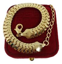 Bracelete Idêntica A Ouro Elo Lacraia 10mm Banhada a Ouro
