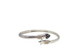 Bracelete infantil prata 925 coração e estrela zircônias coloridas Bracelete infantil prata 925 coração e estrela zircônias coloridas