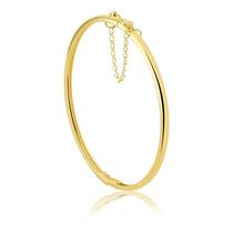 Bracelete Liso com Fecho Tradicional Folheado Ouro