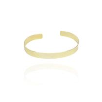 Bracelete Liso Largo Folheado Em Ouro 18k F027