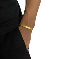 Bracelete Liso Pai Nosso 6mm - Banhado a Ouro 18k