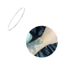 Bracelete Liso Prata 925 Legítima 3mm Pulseira rígida Feminina