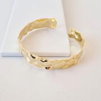 Bracelete Martelado Banhado A Ouro 18K