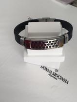 Bracelete Masculino Aço Inox e Silicone Designer Círculos Bracelete Masculino Aço Inox e Silicone Designer Círculos