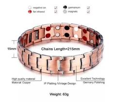 Bracelete Masculino Cobre Melhora Circulação Magnetismo Bracelete Masculino Cobre Melhora Circulação Magnetismo