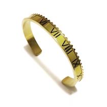 Bracelete masculino dourado aço inoxidável banhado ouro/ Pulseira ouro masculina ajustável