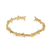 Bracelete masculino dourado pulseira ajustável aço inoxidável banhada ouro
