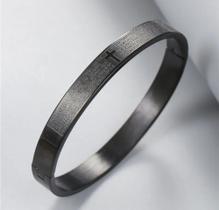 Bracelete masculino Oração Pai Nosso Preto e prata/ Pulseira masculina aço inoxidável Bracelete masculino Oração Pai Nosso Preto e prata/ Pulseira masculina aço inoxidável