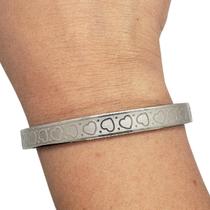 Bracelete Metal desenho coração Prata - Aço Inoxidável