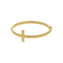 Bracelete Minimalista Elegante Cruz Dourado