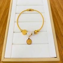 Bracelete Nossa Senhora Aparecida Fecho de Imã - Aço Inox