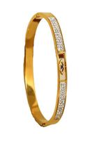 Bracelete Olho Grego Luxo Cravejado Feminino Banhado A Ouro