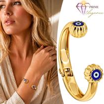 Bracelete Olho Grego Pulseira Nazar Feminino Dourado Bracelete Olho Grego Pulseira Nazar Feminino Dourado