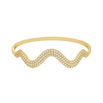 Bracelete Onda 3 Fileiras Cravejado com Zircônias - Banhado em Ouro 18k Bracelete Onda 3 Fileiras Cravejado com Zircônias - Banhado em Ouro 18k