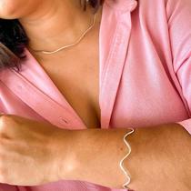 Bracelete ondulado banhado a Prata