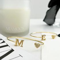 Bracelete Personalizado com Letra Banhado a Ouro 18k Bracelete Personalizado com Letra Banhado a Ouro 18k