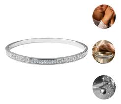Bracelete Prata 925 Feminino Cravejada Zircônia