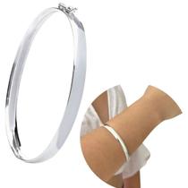 Bracelete prata 925 legítima largo abaloado meia cana 6mm Bracelete prata 925 legítima largo abaloado meia cana 6mm