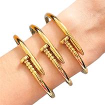 Bracelete Prego Liso Banhado a Ouro 18k