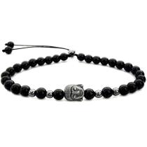 Bracelete Preto Buda Cinza Feminino Gafeno