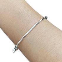 Bracelete Pulseira Aro Redondo 2mm de Prata 925 Feminina